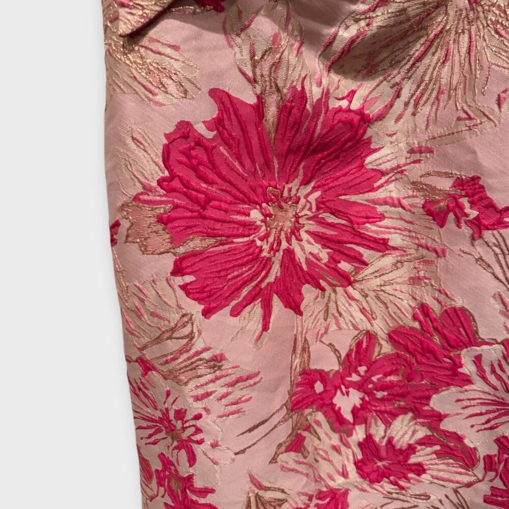 NEW Alfred Sung One-Shoulder Metallic Floral Jacquard Trumpet Gown Size 8 - Picture 8 of 12
